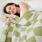 Checkered Flannel Fleece Blanket, three sizes up to 79 by 91 inches