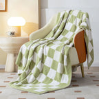 Checkered Flannel Fleece Blanket, three sizes up to 79 by 91 inches
