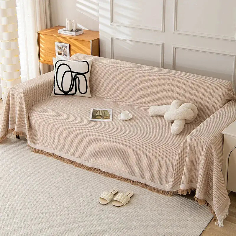 Cotton Yarn Blanket for Camping, breathable woven cotton yarn