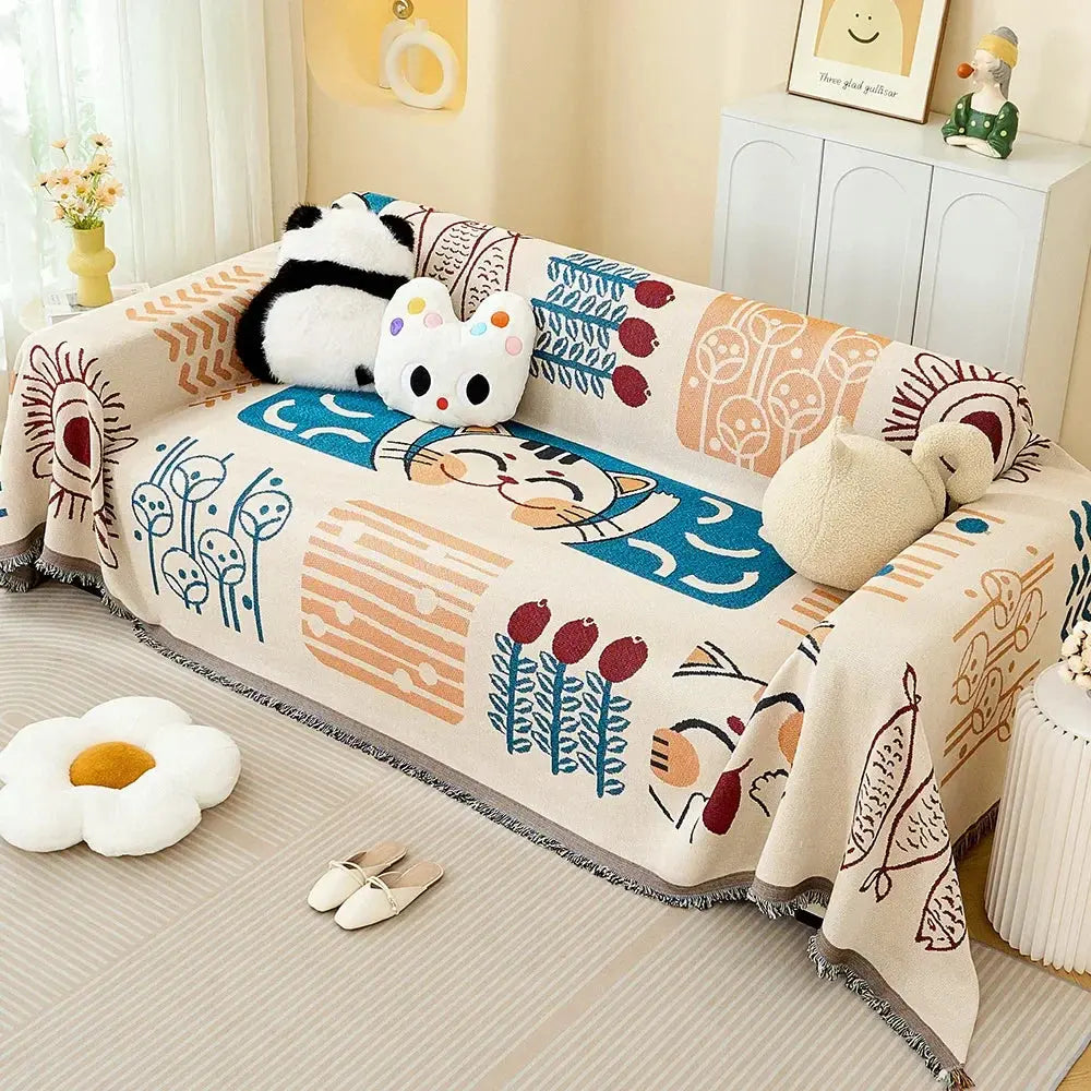 Cotton Yarn Blanket for Camping, two sizes, six colors
