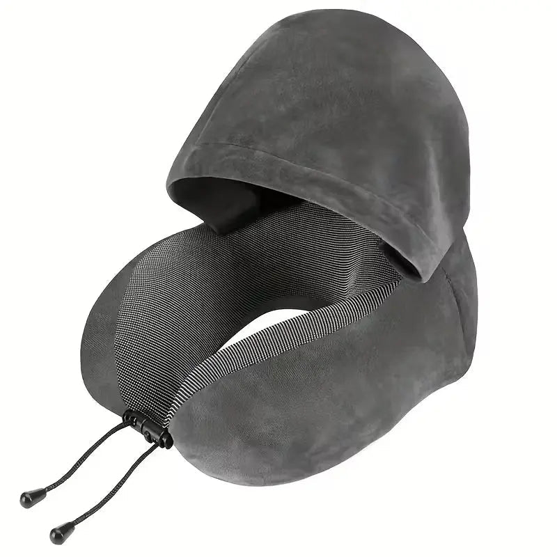 Hooded U Shaped Travel Pillow