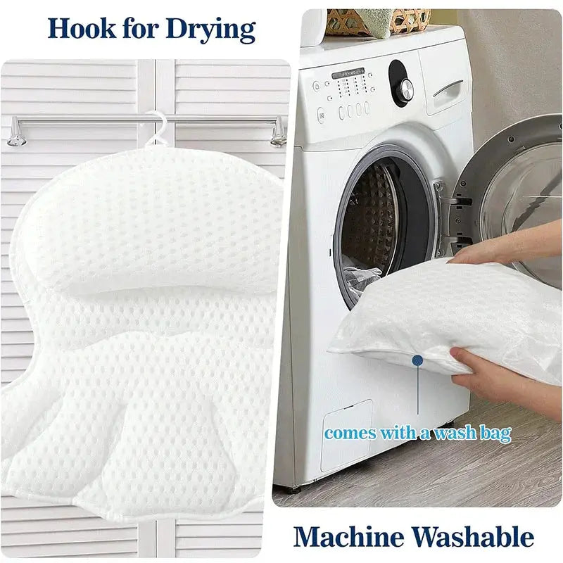 Ergonomic Air Mesh Bath Pillow, for the bath