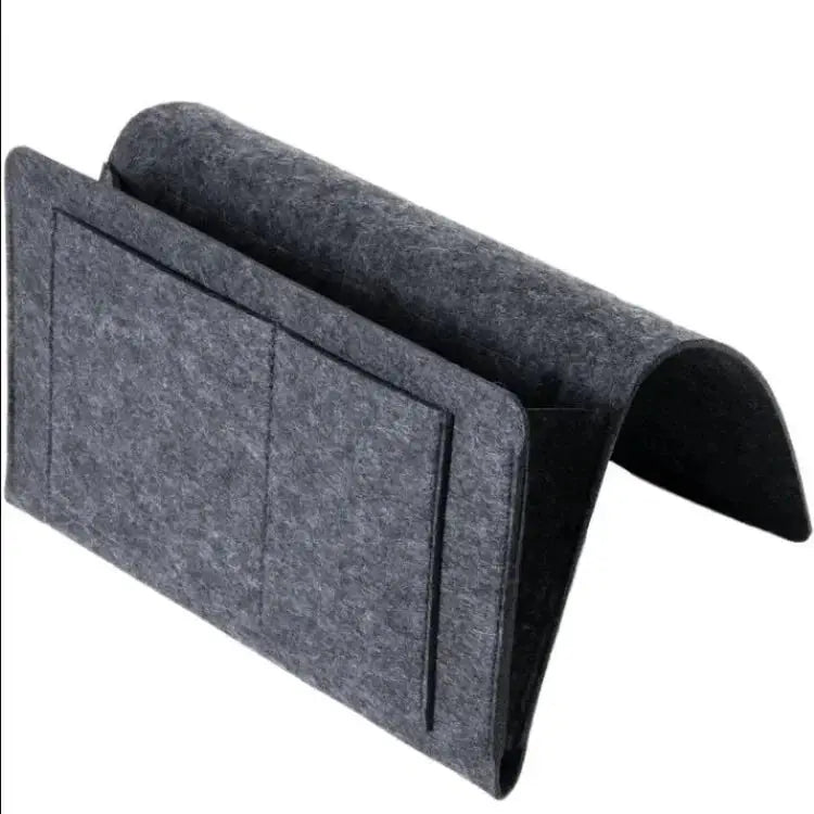 Felt Hanging Bedside Storage Bag, hangs on a bed rail, sofa arm or hook