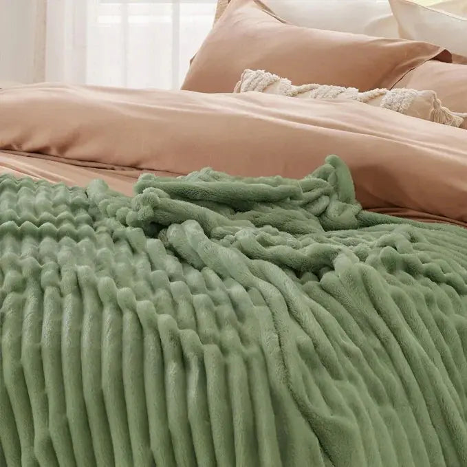 Plaid Faux Fur Blanket