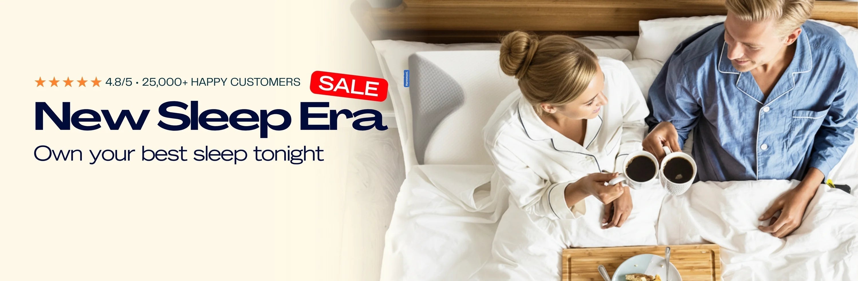 Couple relaxing in bed with a Harmmoni contour memory foam pillow