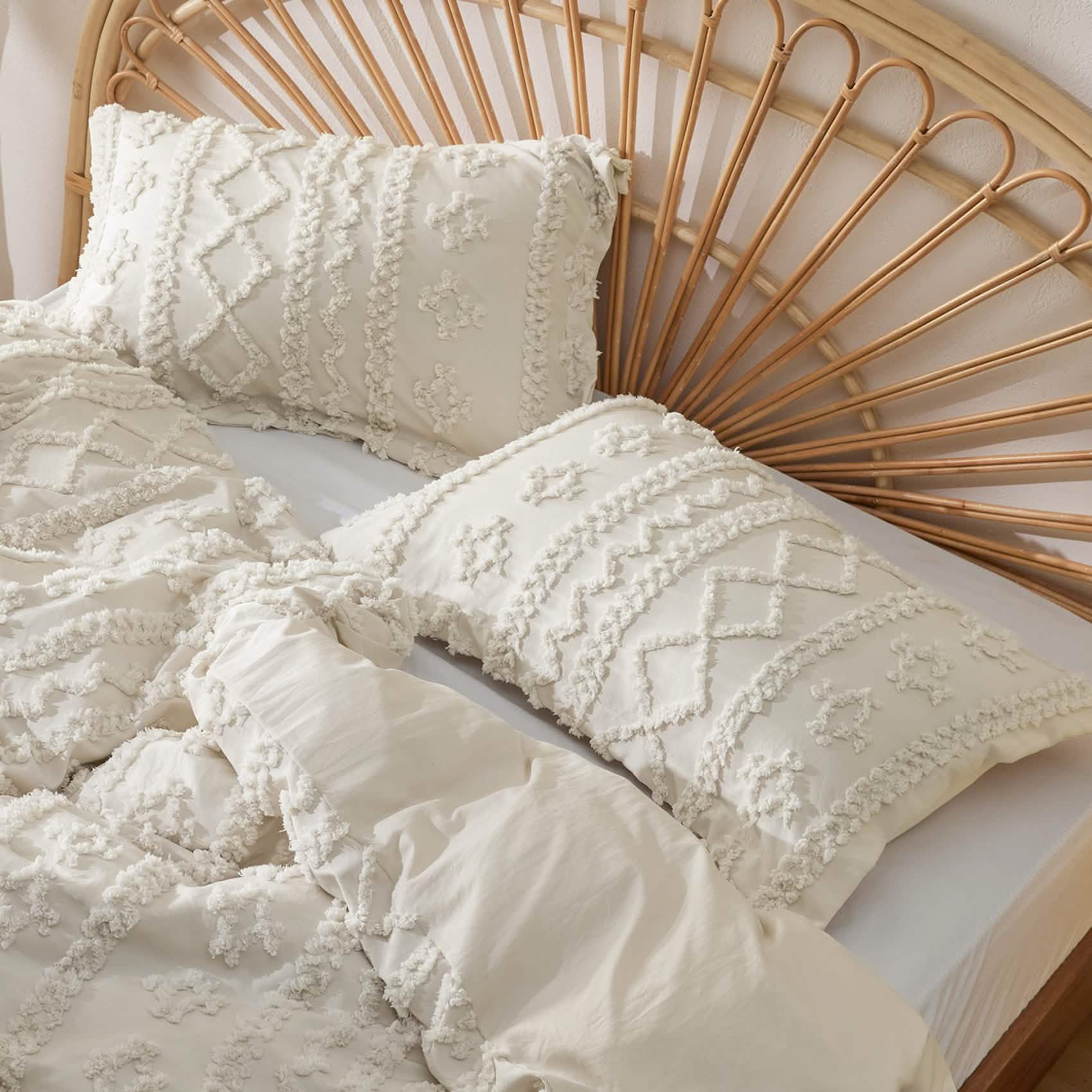Tufted Boho Comforter Cover Set