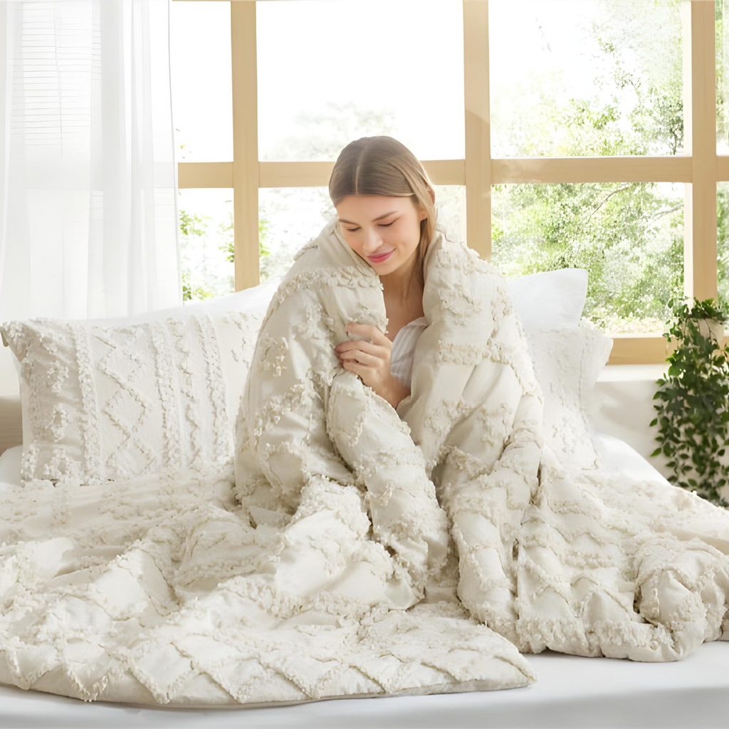 Tufted Boho Comforter Cover Set