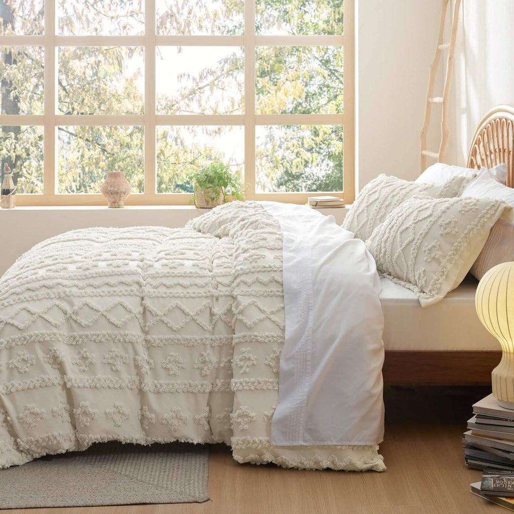Tufted Boho Comforter Cover Set