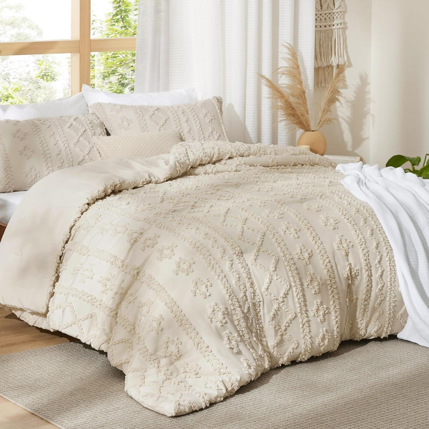 Tufted Boho Comforter Cover Set