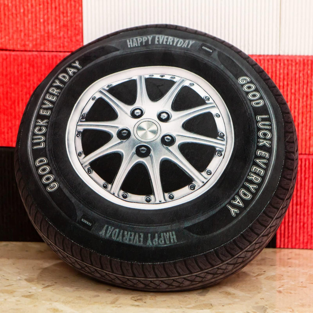 Plush Tire Shaped Throw Pillow
