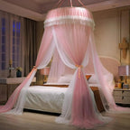 Pink Bed Canopy for Girls, six sizes from a toddler bed to a king