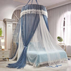 Pink Bed Canopy for Girls, round dome hangs from one ceiling point