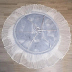 Pink Bed Canopy for Girls, round dome hangs from one ceiling point