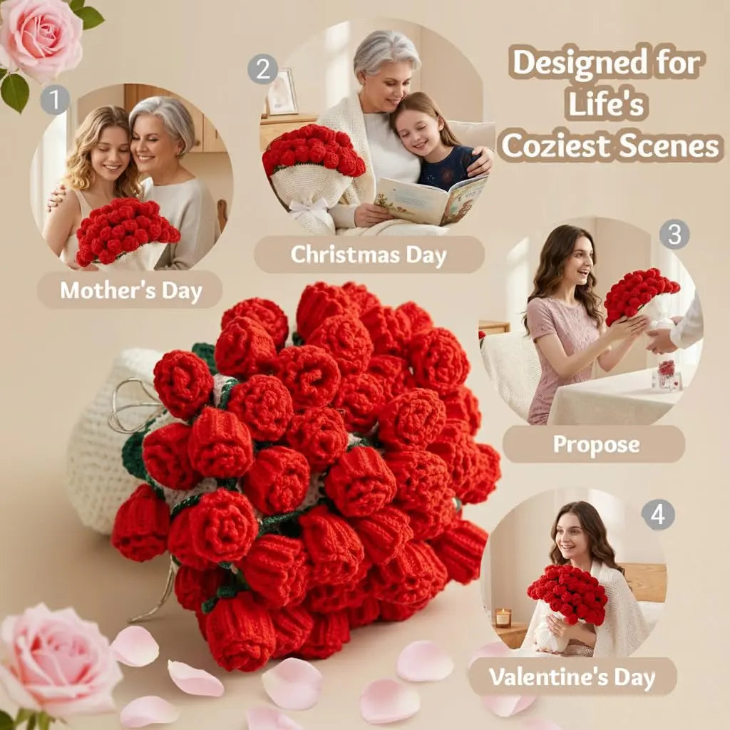 Crochet Flower Bouquet Blanket, folds into a bouquet, unfolds into a throw