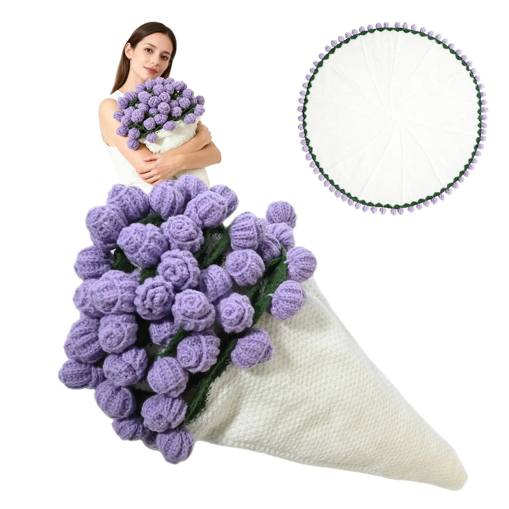 Crochet Flower Bouquet Blanket, soft knitted construction, breathable