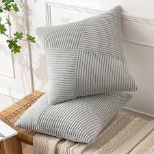 Corduroy Patchwork Throw Pillow Cover