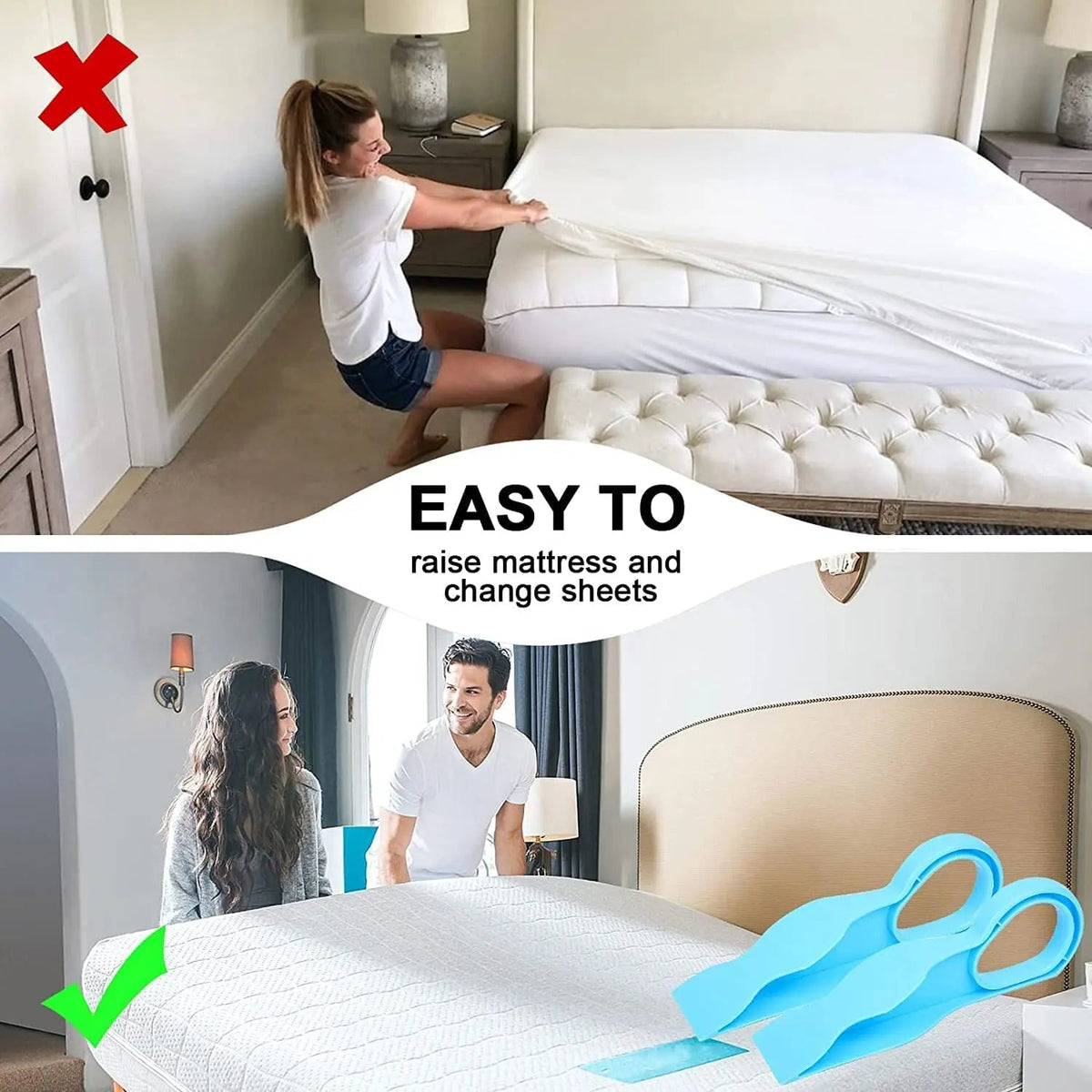 Ergonomic Mattress Lift Wedge, angled wedge holds the corner up