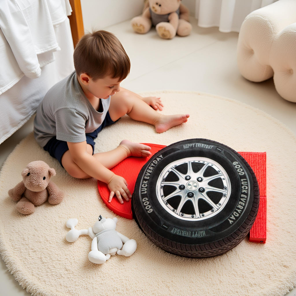 Plush Tire Shaped Throw Pillow