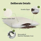 Adjustable Buckwheat Hull Bed Pillow