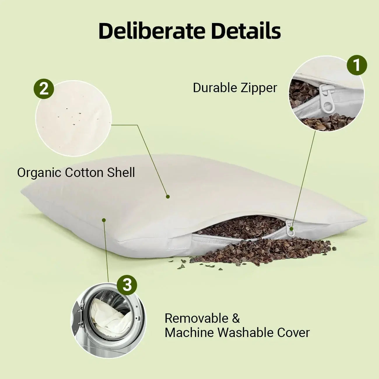 Adjustable Buckwheat Hull Bed Pillow
