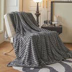 Plaid Faux Fur Blanket