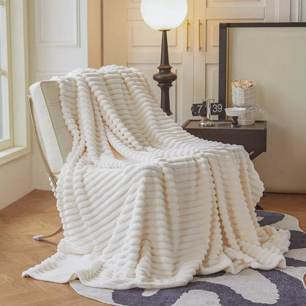 Plaid Faux Fur Blanket