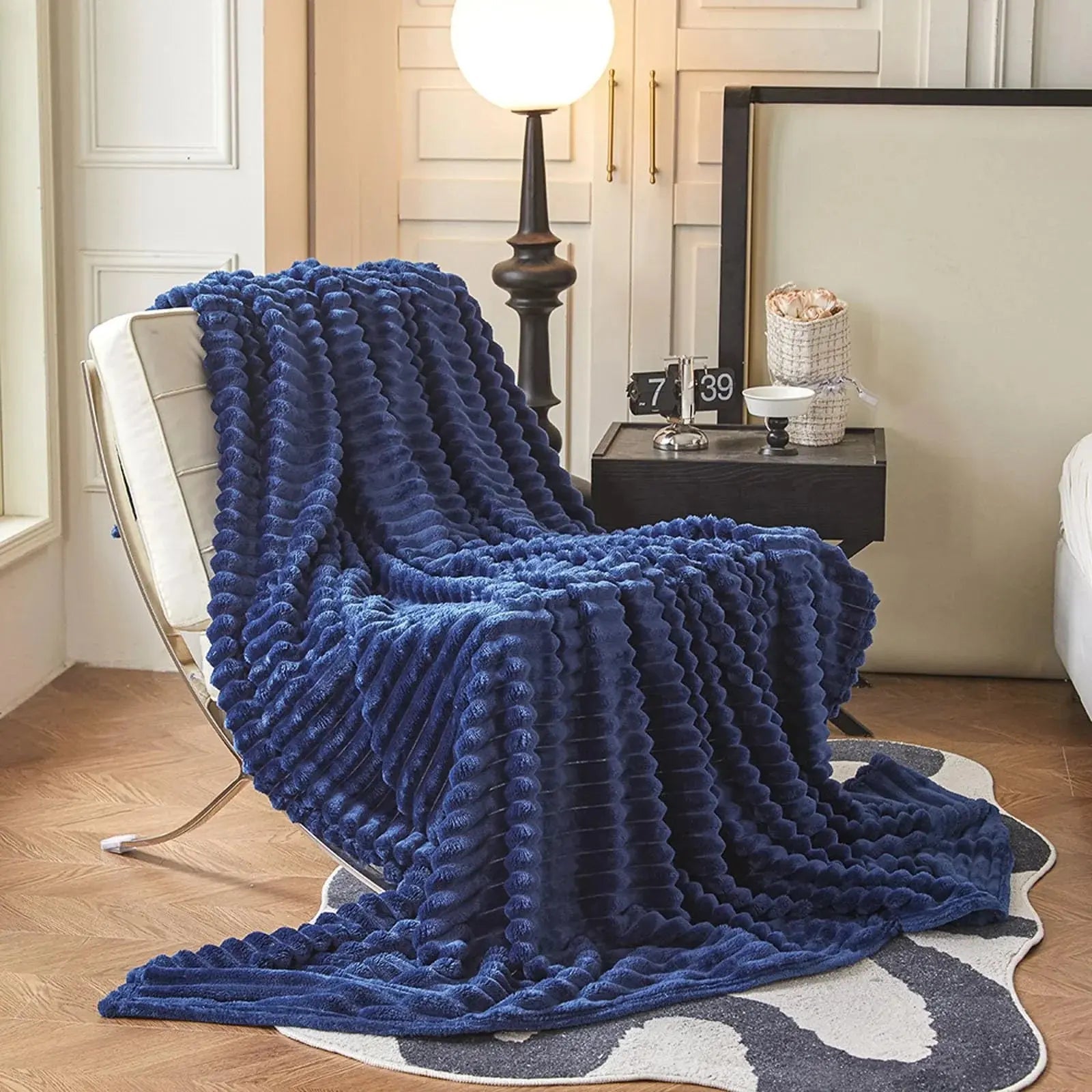 Plaid Faux Fur Blanket