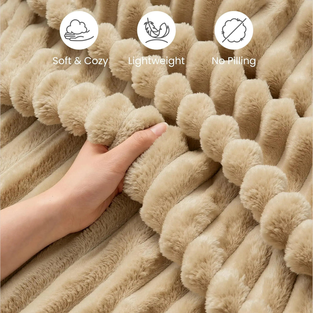 Plaid Faux Fur Blanket