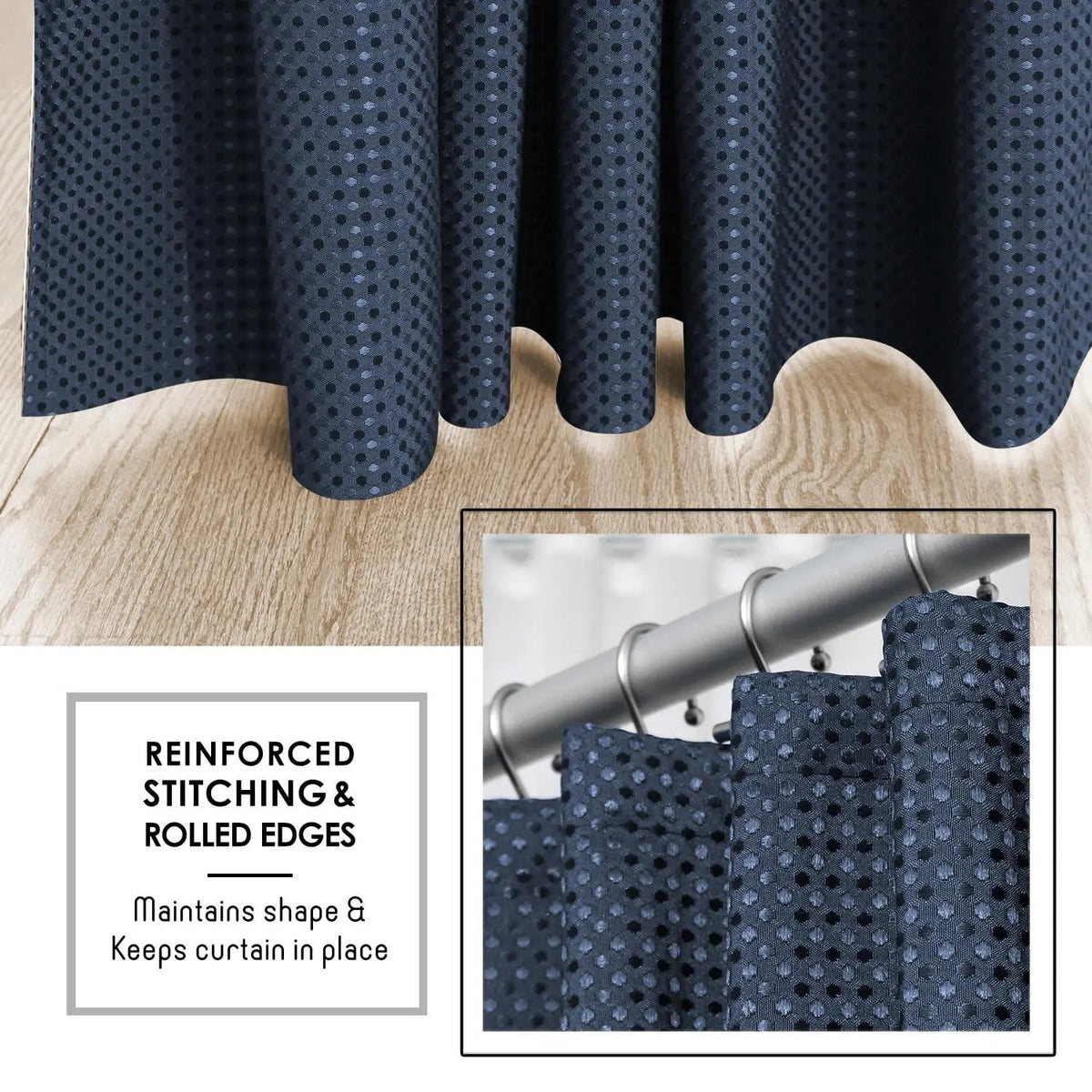 Thermal Blackout Curtains for Bedroom, thermal coated lining bonded to the weave