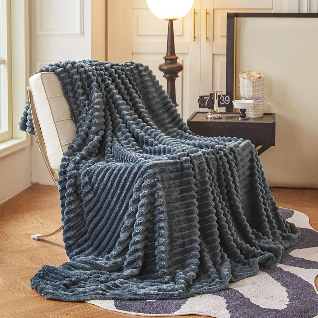 Plaid Faux Fur Blanket