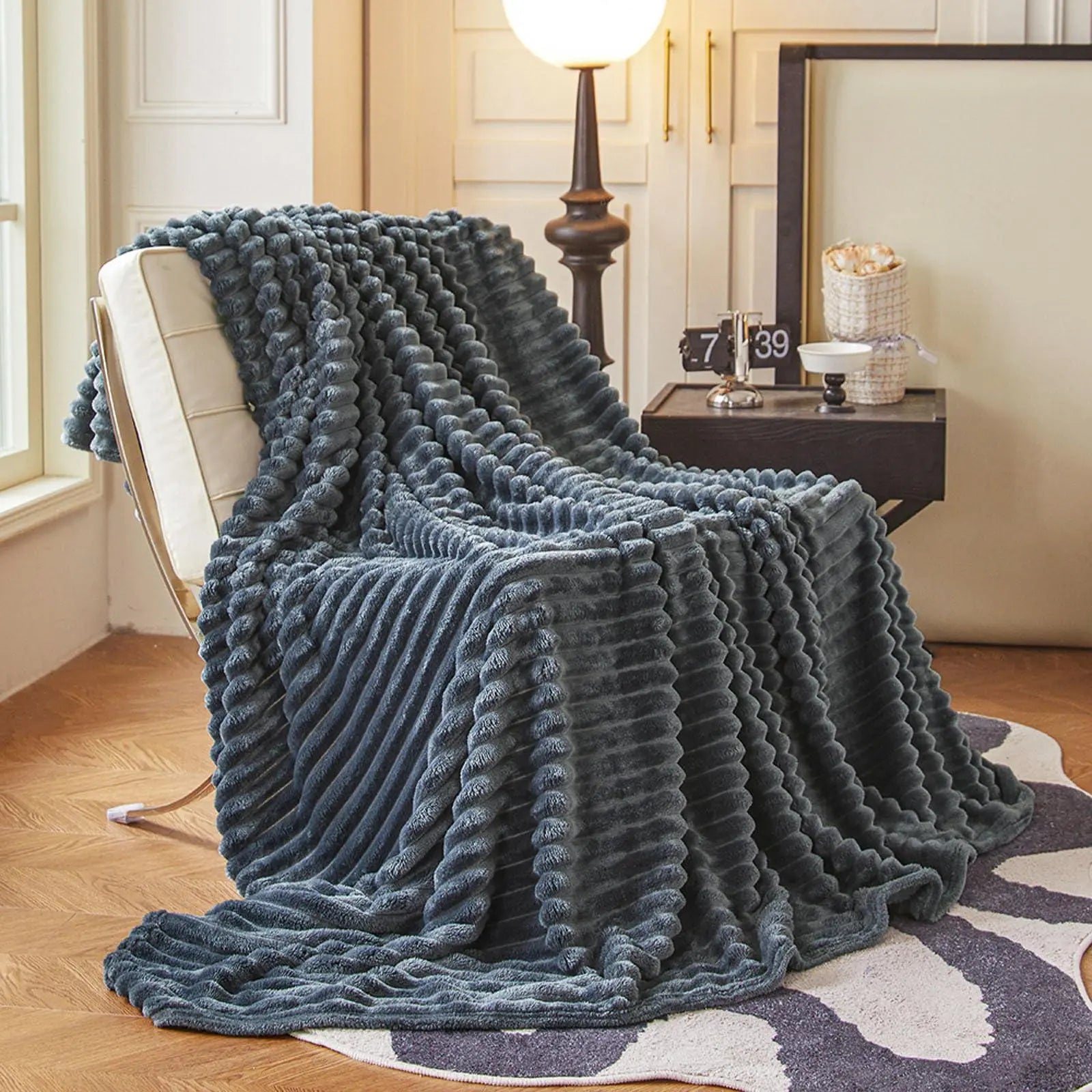 Plaid Faux Fur Blanket