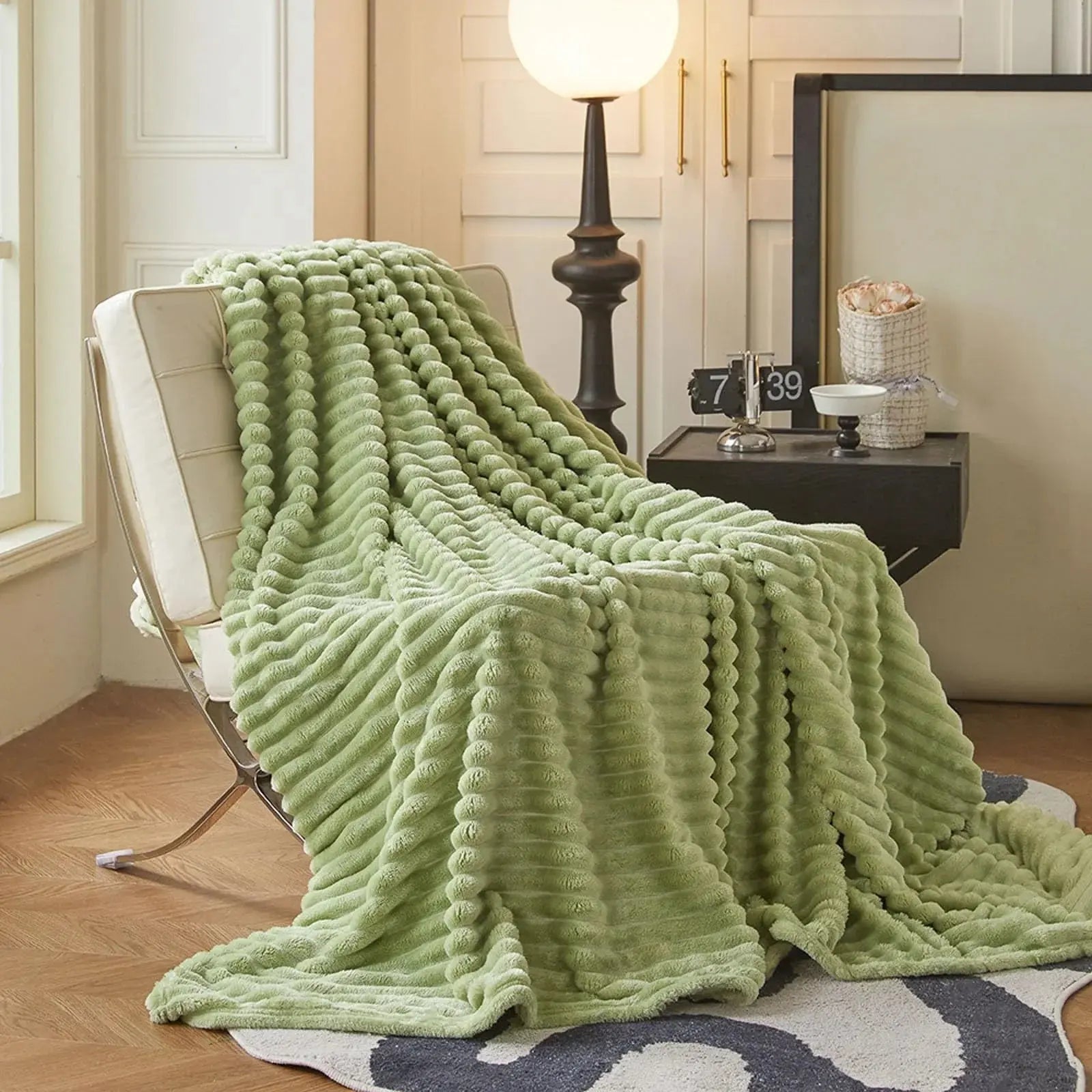 Plaid Faux Fur Blanket