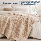 Ruched Microfiber Faux Fur Blanket