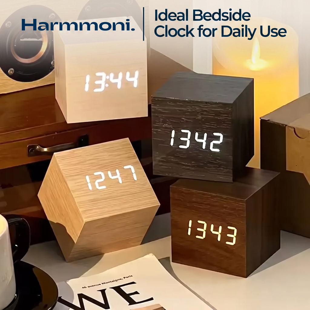 Sound Activated Wooden Alarm Clock