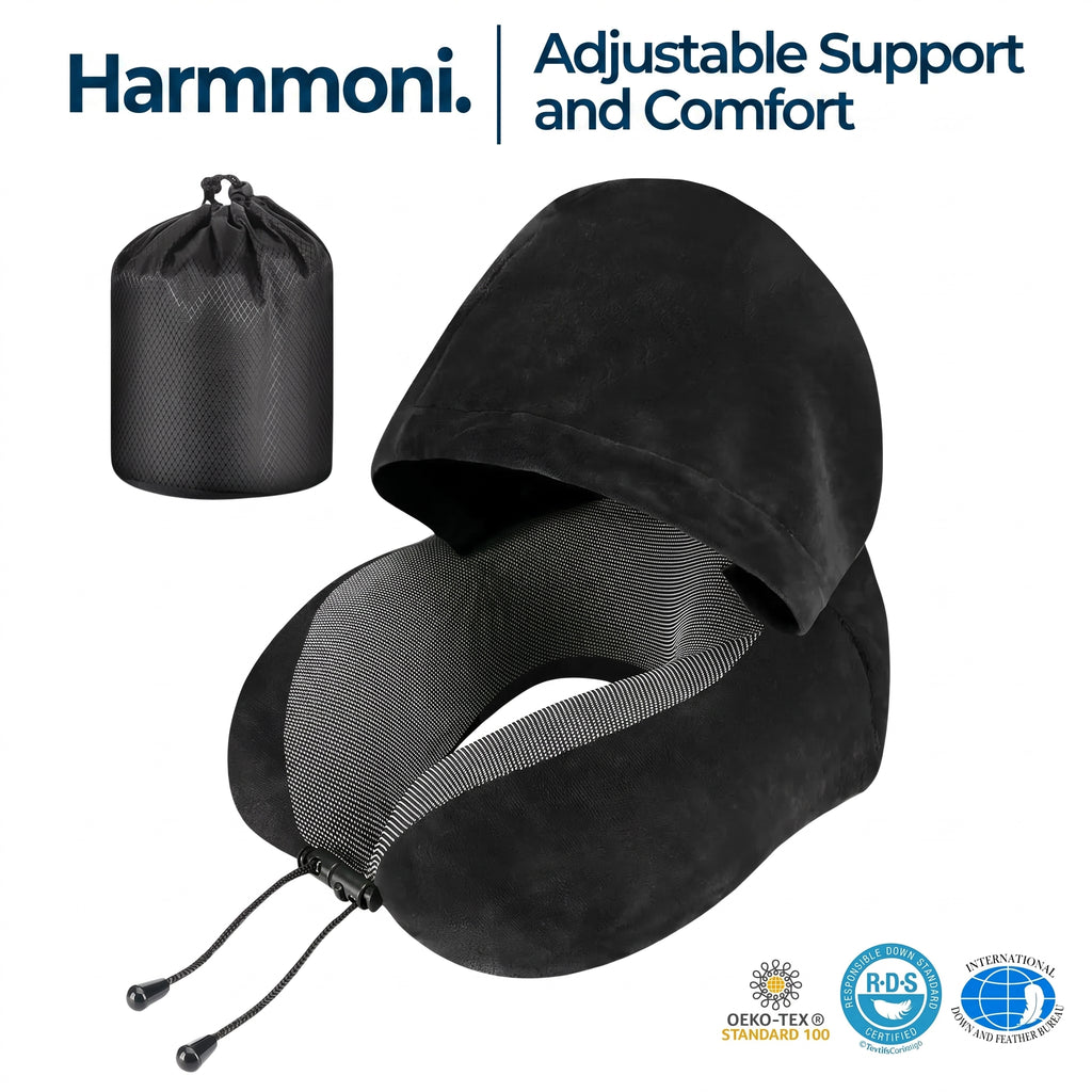 Hooded U Shaped Travel Pillow