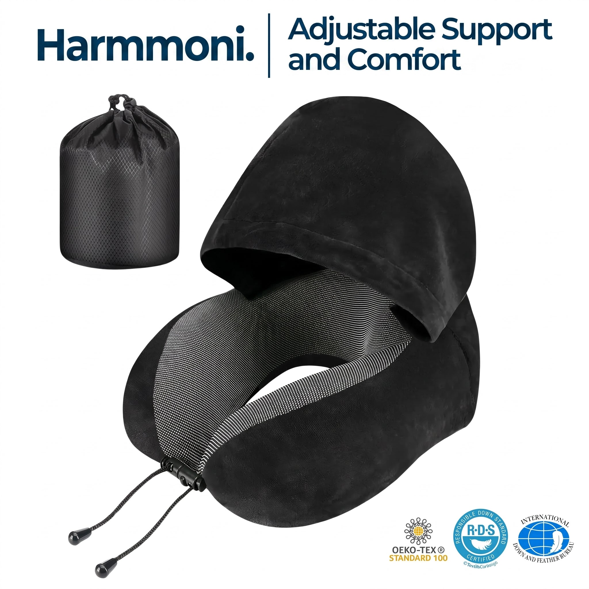 Hooded U Shaped Travel Pillow