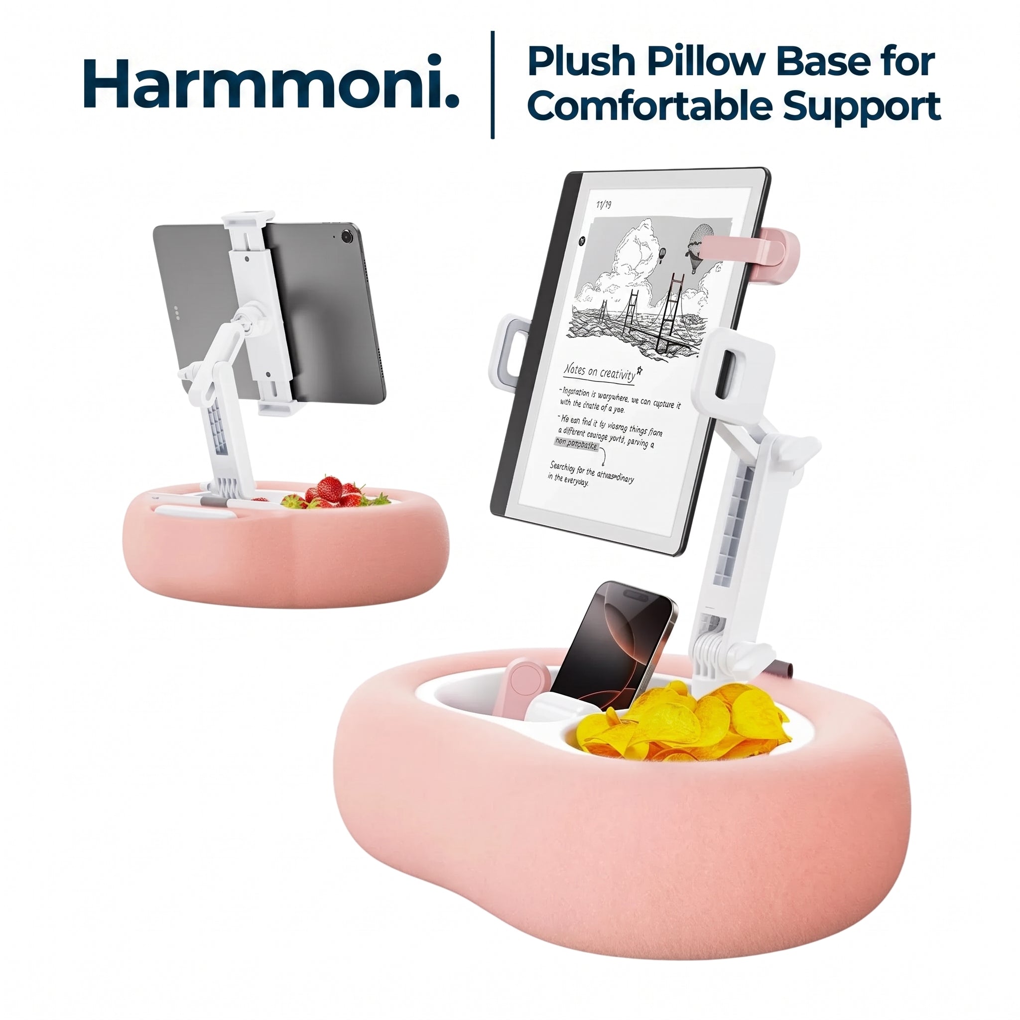 Dual Tray Tablet Bed Pillow