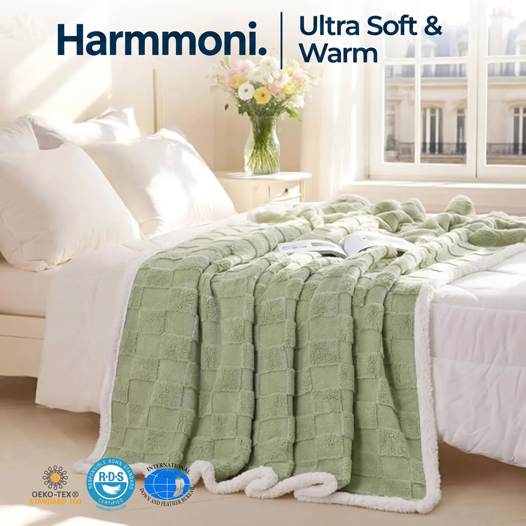 Sherpa Flannel Blanket for Bed