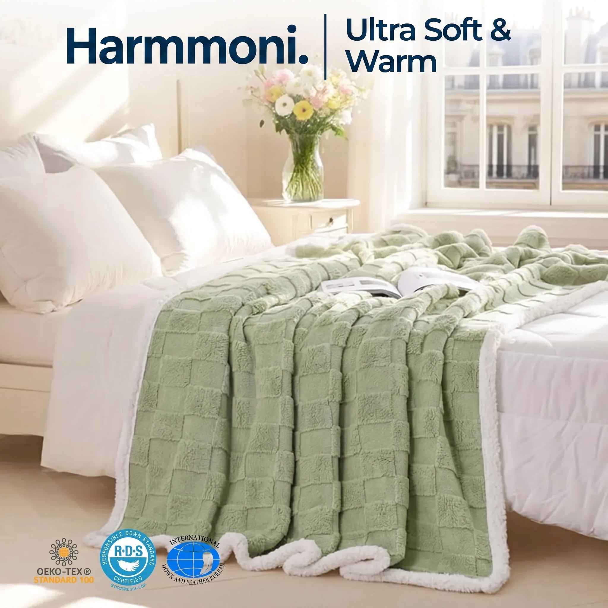 Sherpa Flannel Blanket for Bed
