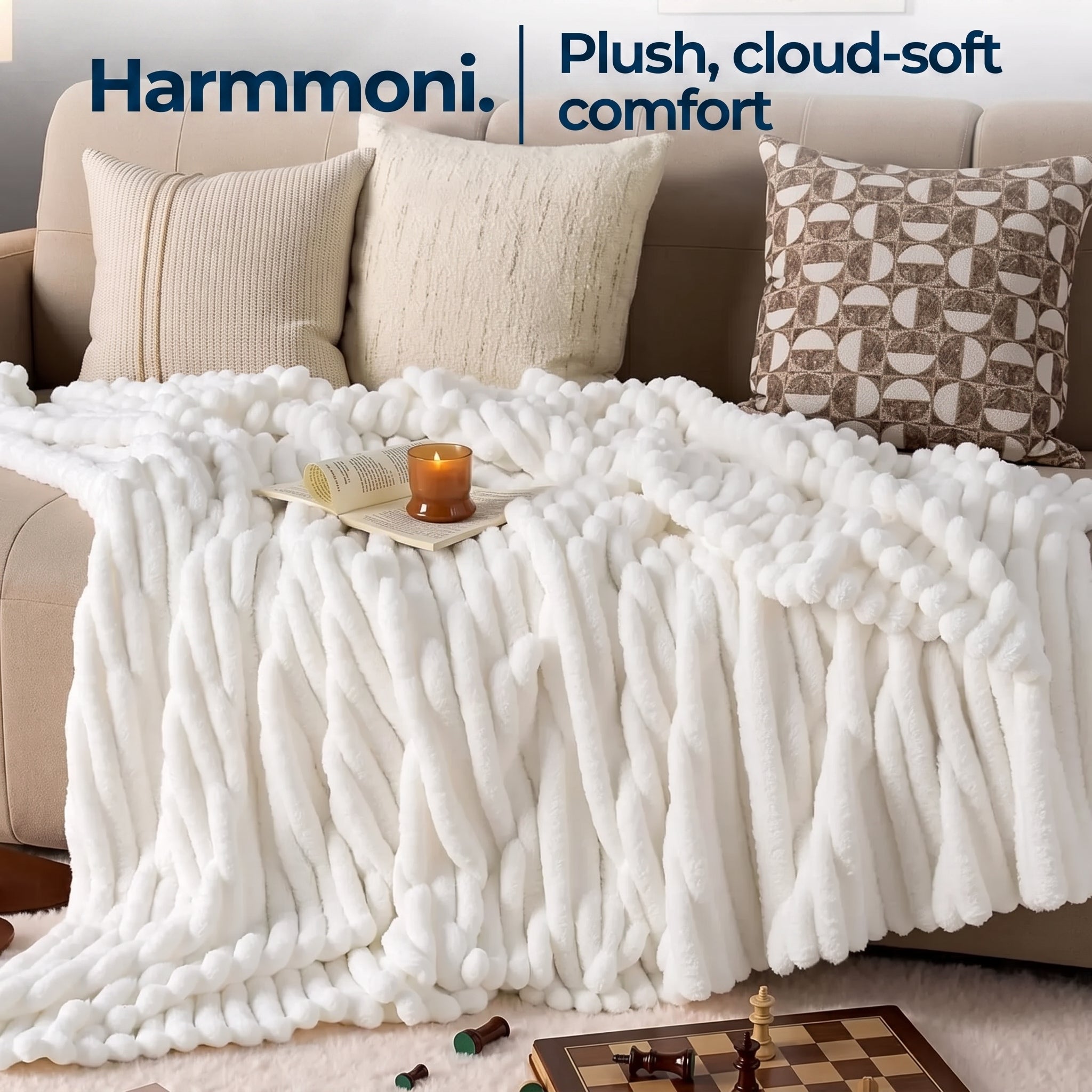 Plaid Faux Fur Blanket