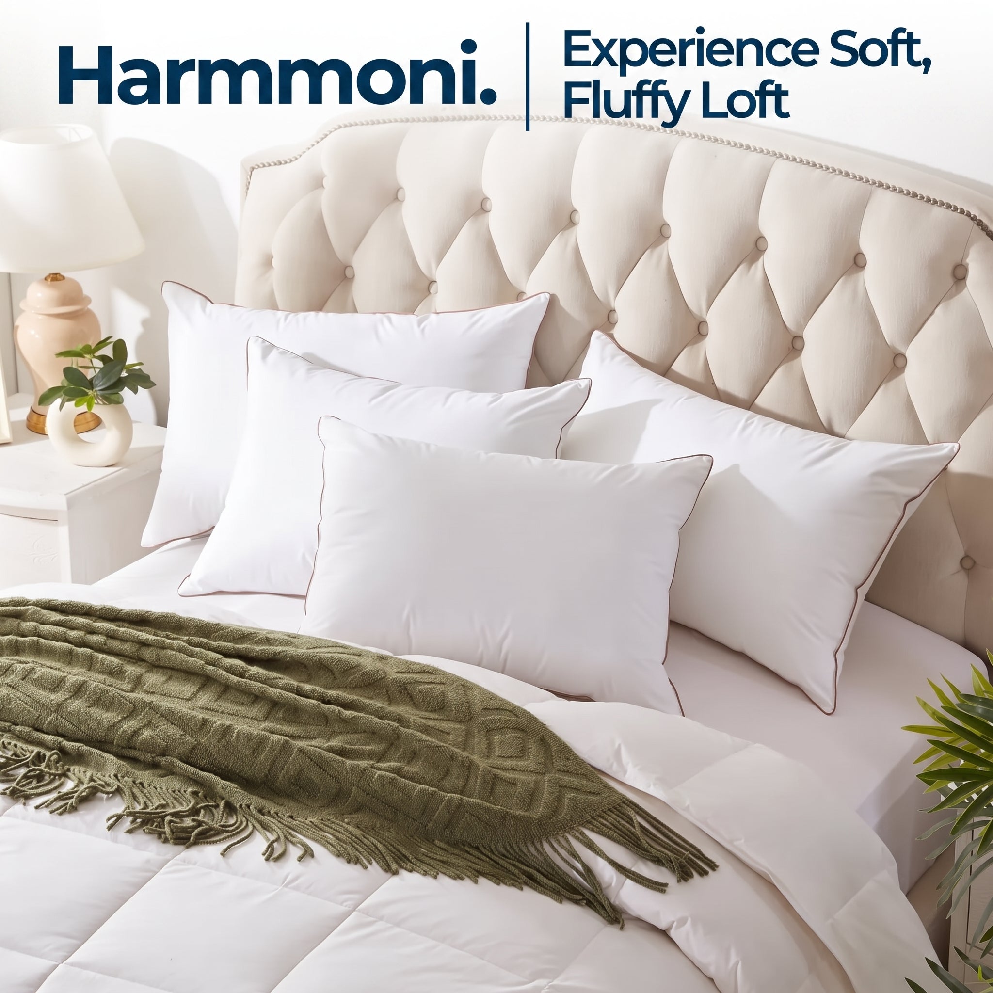Goose Feather Down Pillow Set