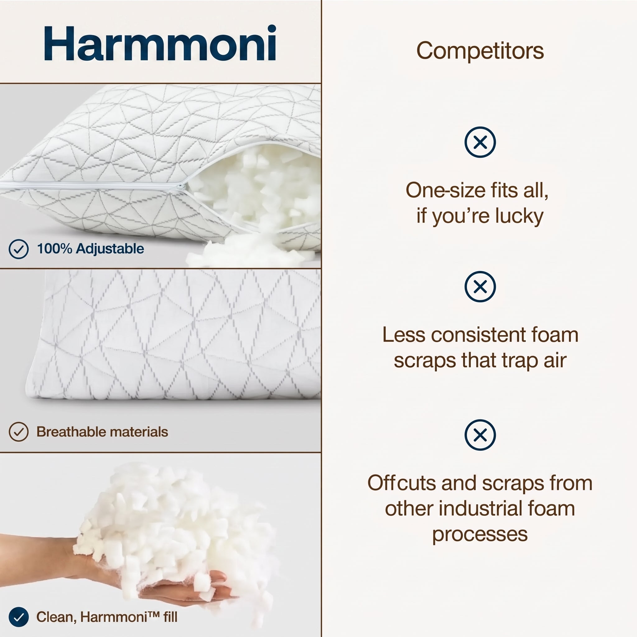 Adjustable Shredded Memory Foam Pillow
