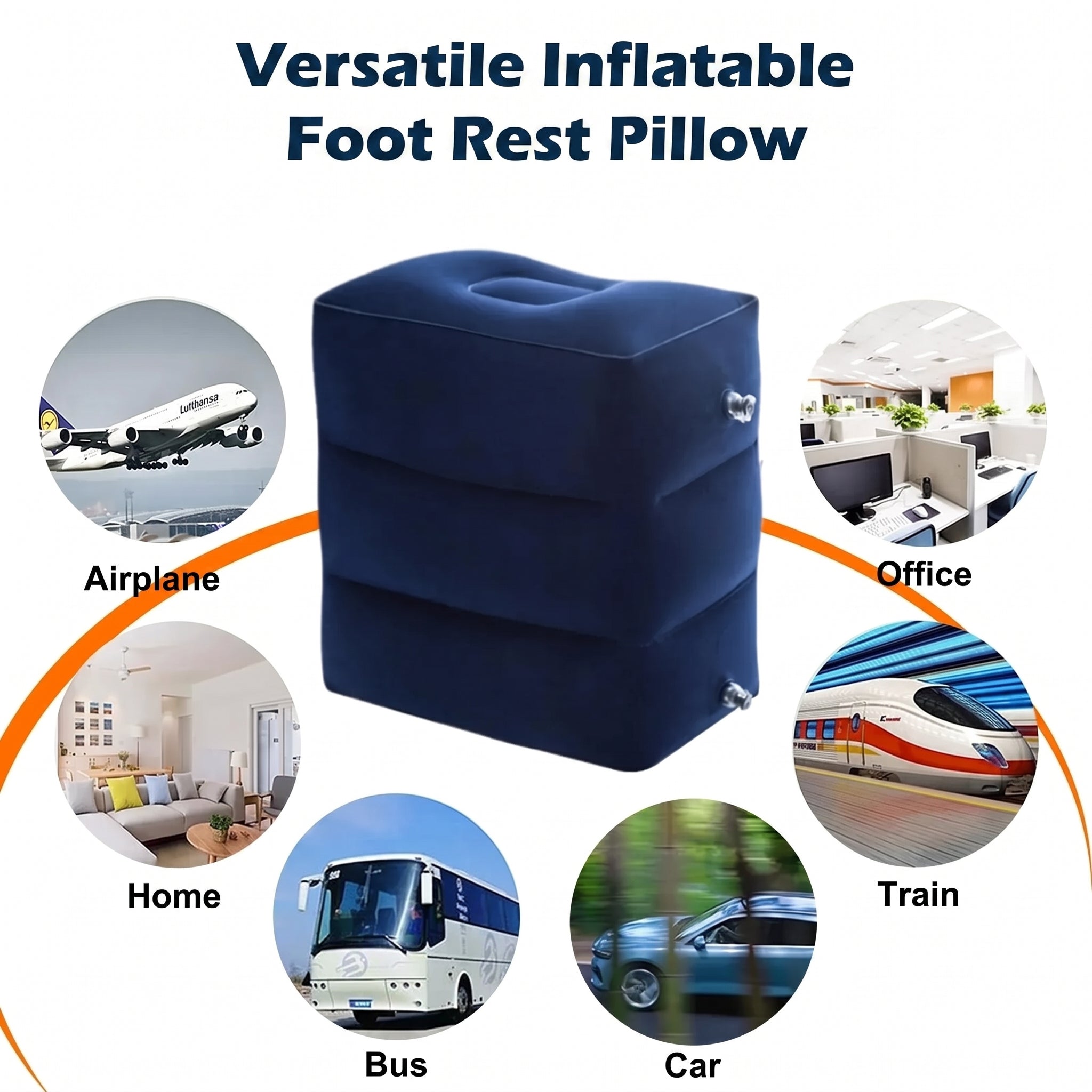 Inflatable Travel Foot Rest Pillow