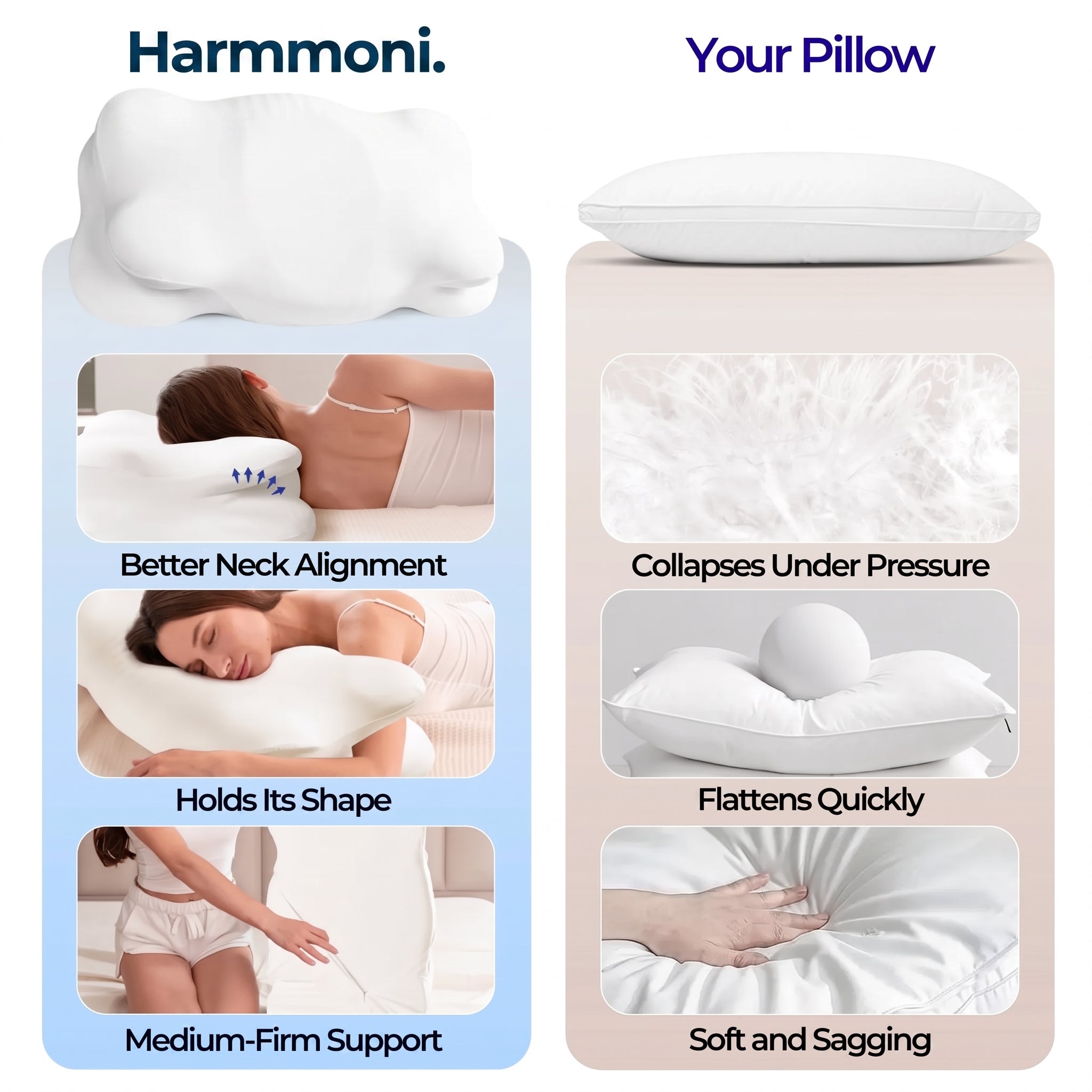 Dual Height Memory Foam Pillow