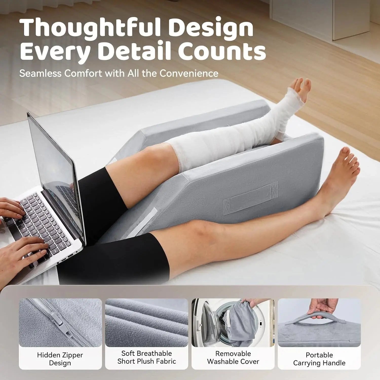 Velvet Leg Elevation Wedge Pillow