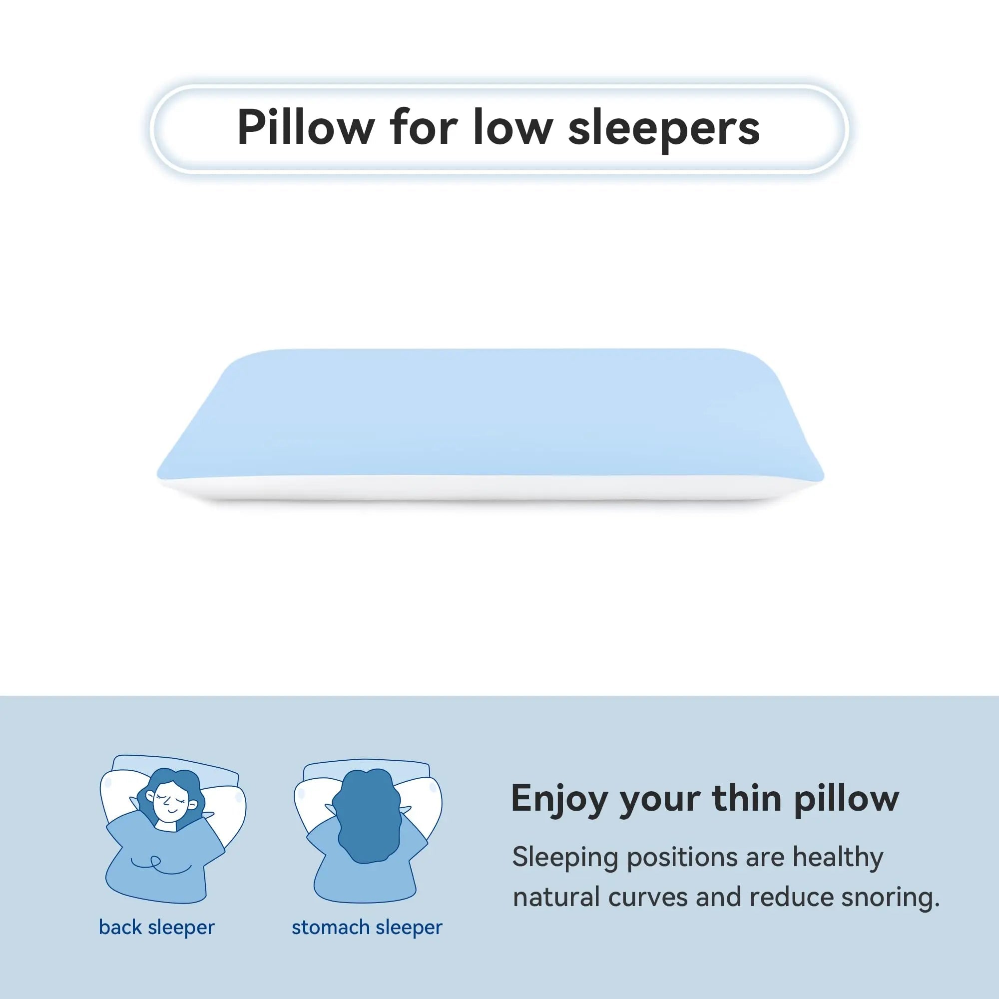 Slim Bamboo Memory Foam Pillow