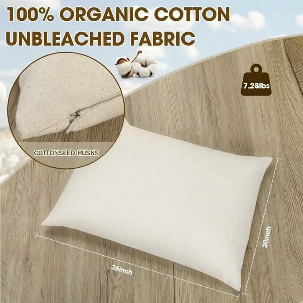 Adjustable Buckwheat Hull Bed Pillow
