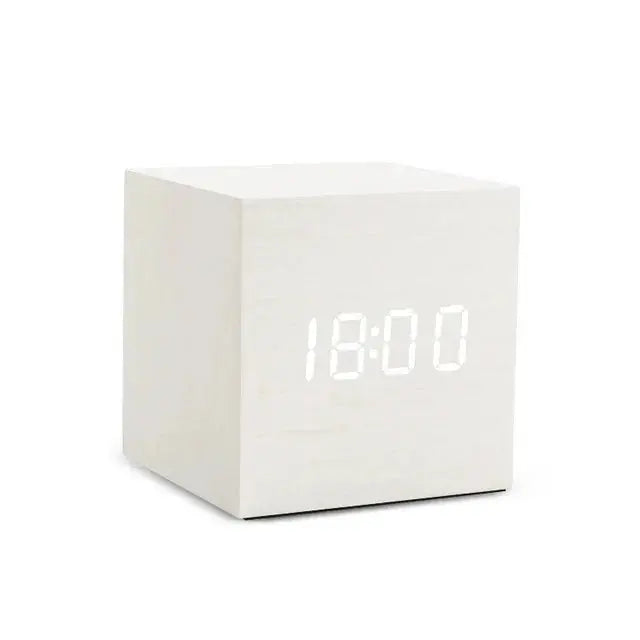 Sound Activated Wooden Alarm Clock, sound activated LED, dark until called