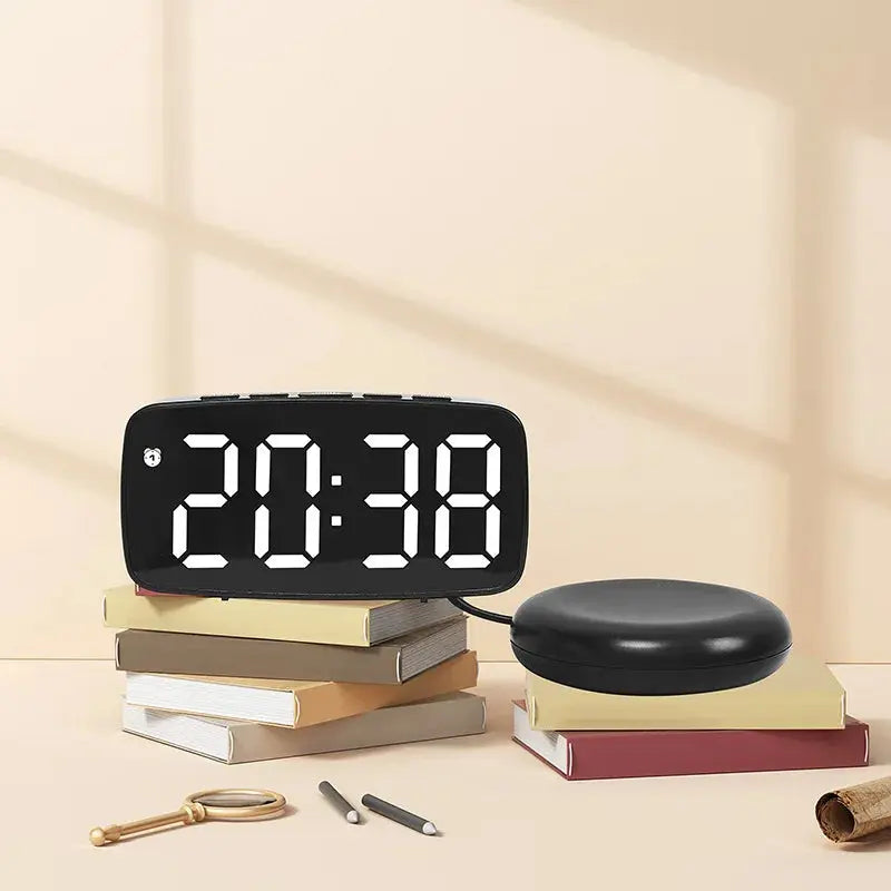 Vibrating Bedside Alarm Clock, large LED face, readable across a room